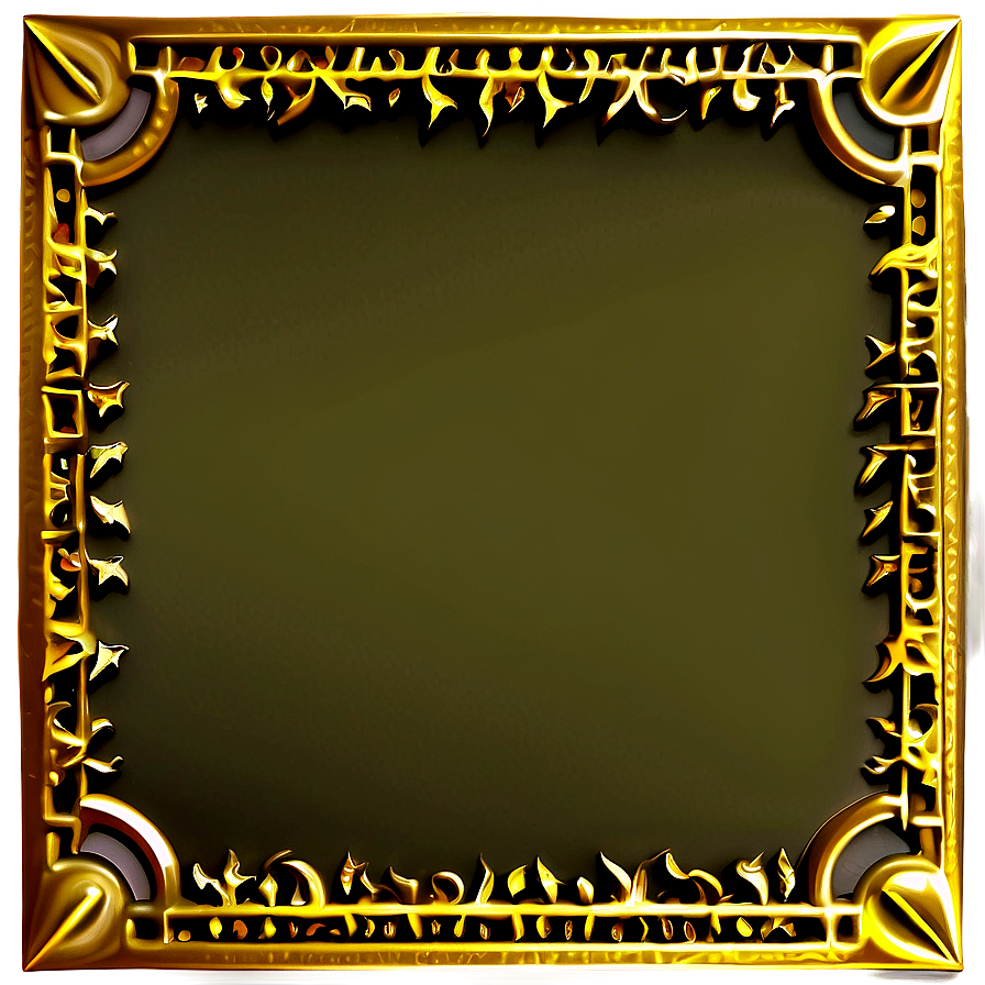 Geometric Gold Border Png 05252024 PNG