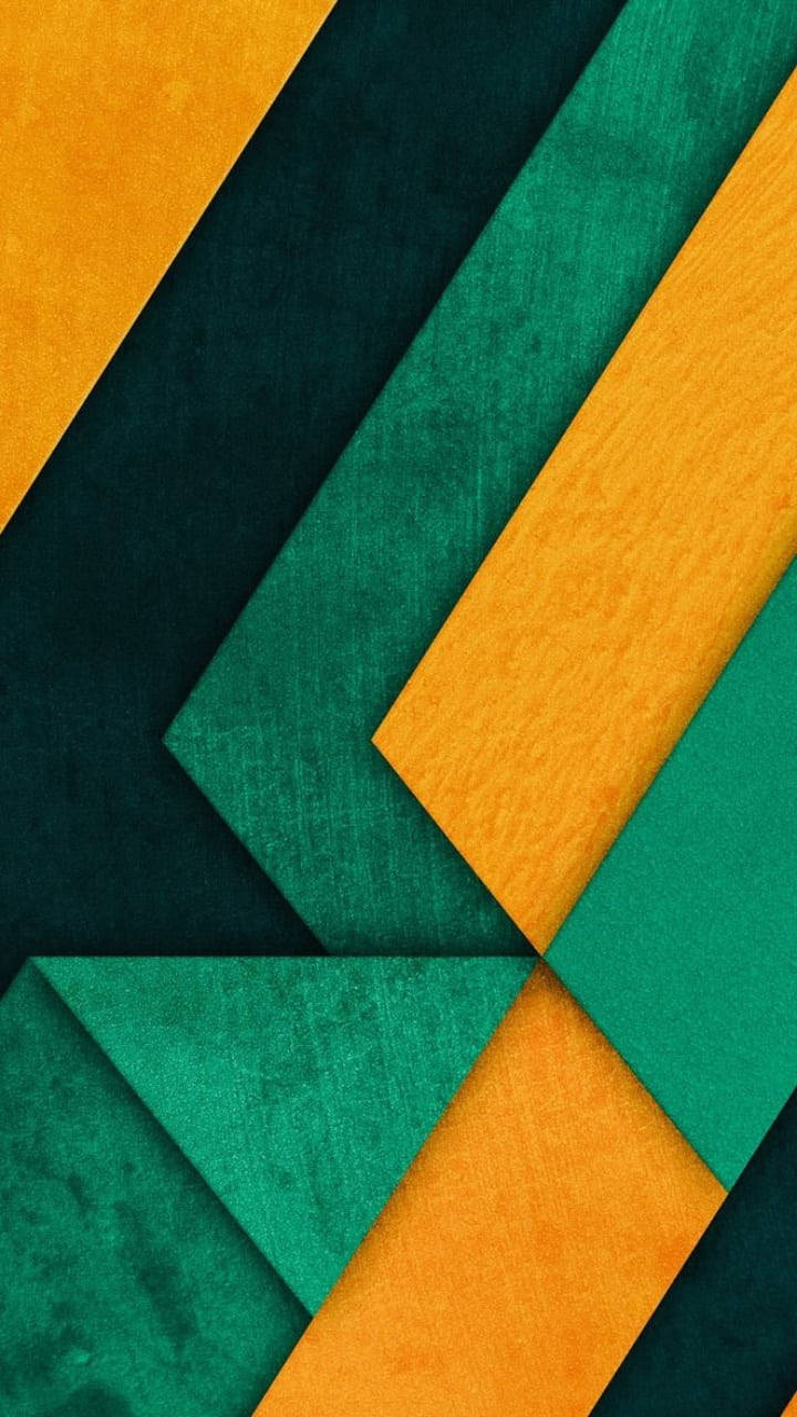 Geometric Green And Yellow Material Design Wallpaper