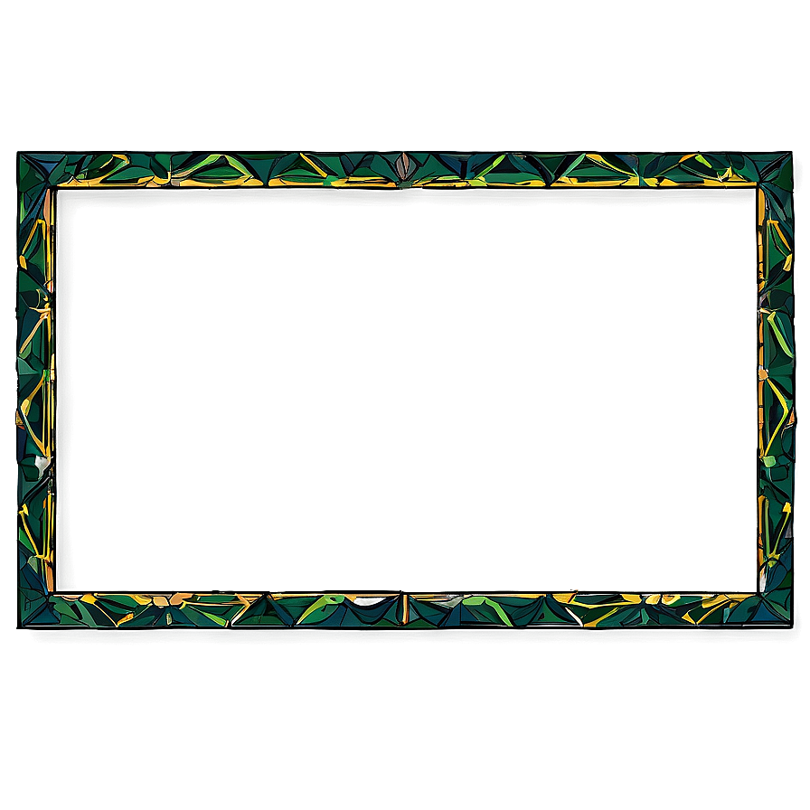 Geometric Green Border Frame Png Tsh34 PNG