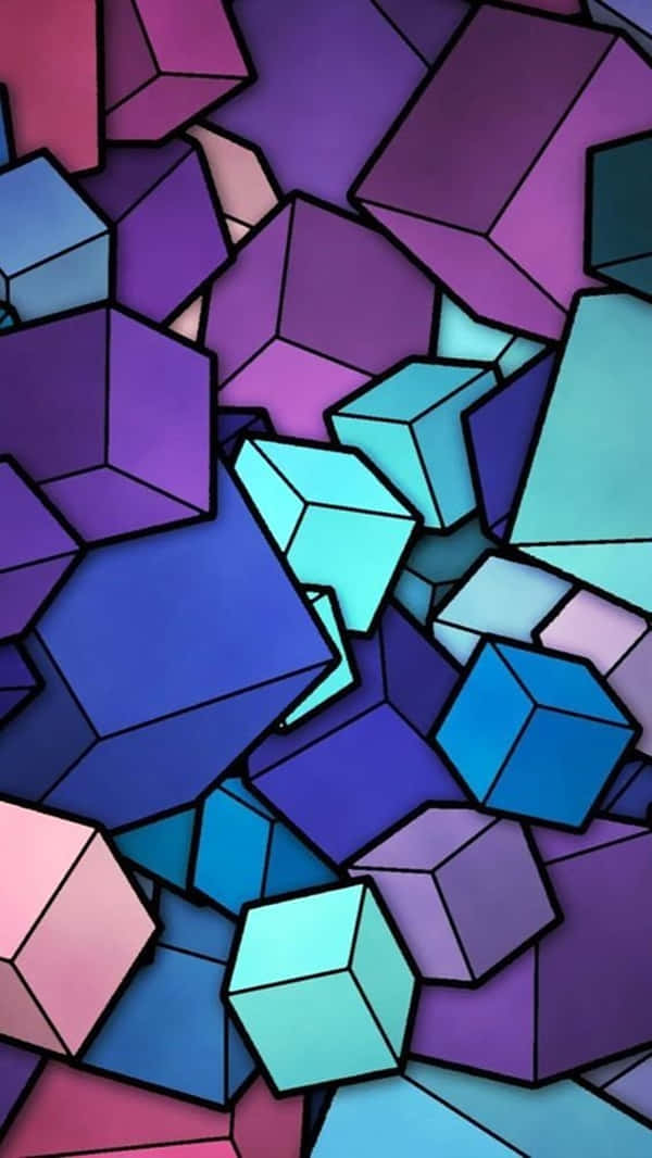 A Colorful Background With Many Colorful Cubes Wallpaper