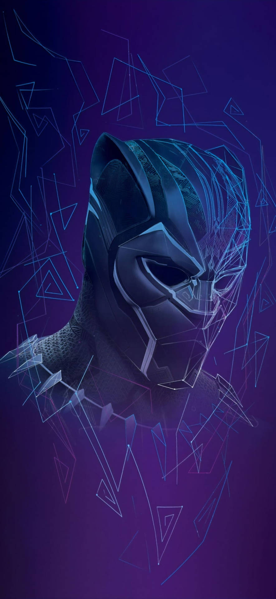 Geometric Lines Black Panther Android