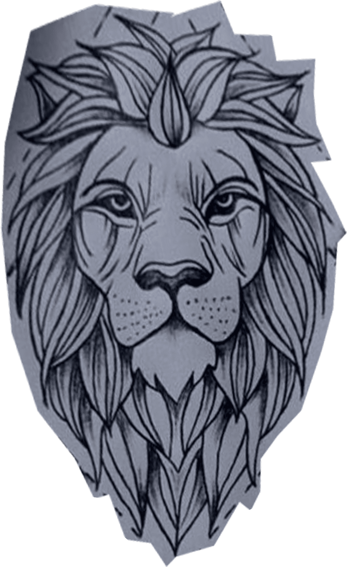 Geometric Lion Tattoo Design PNG