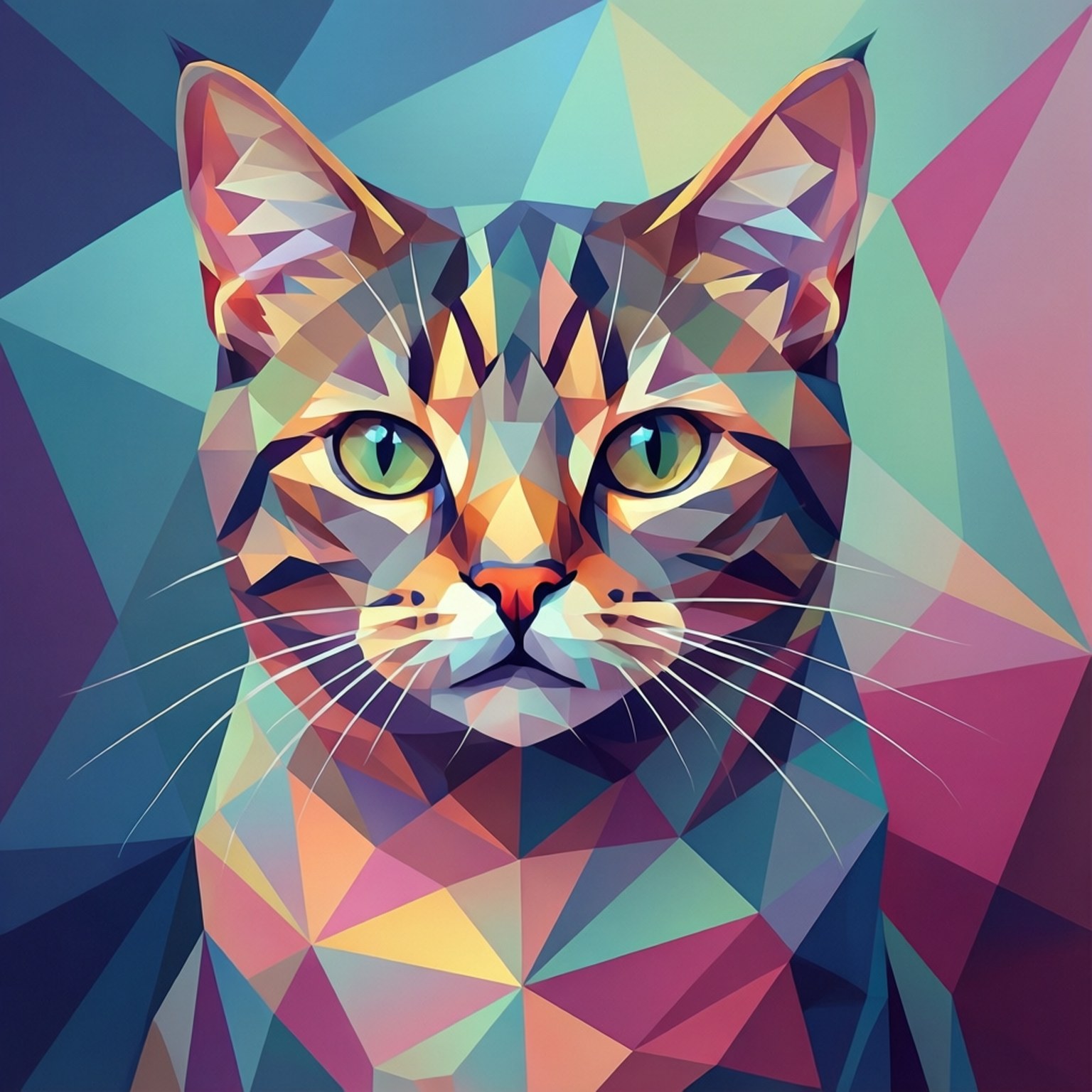 Gato low-poly geométrico Papéis de Parede
