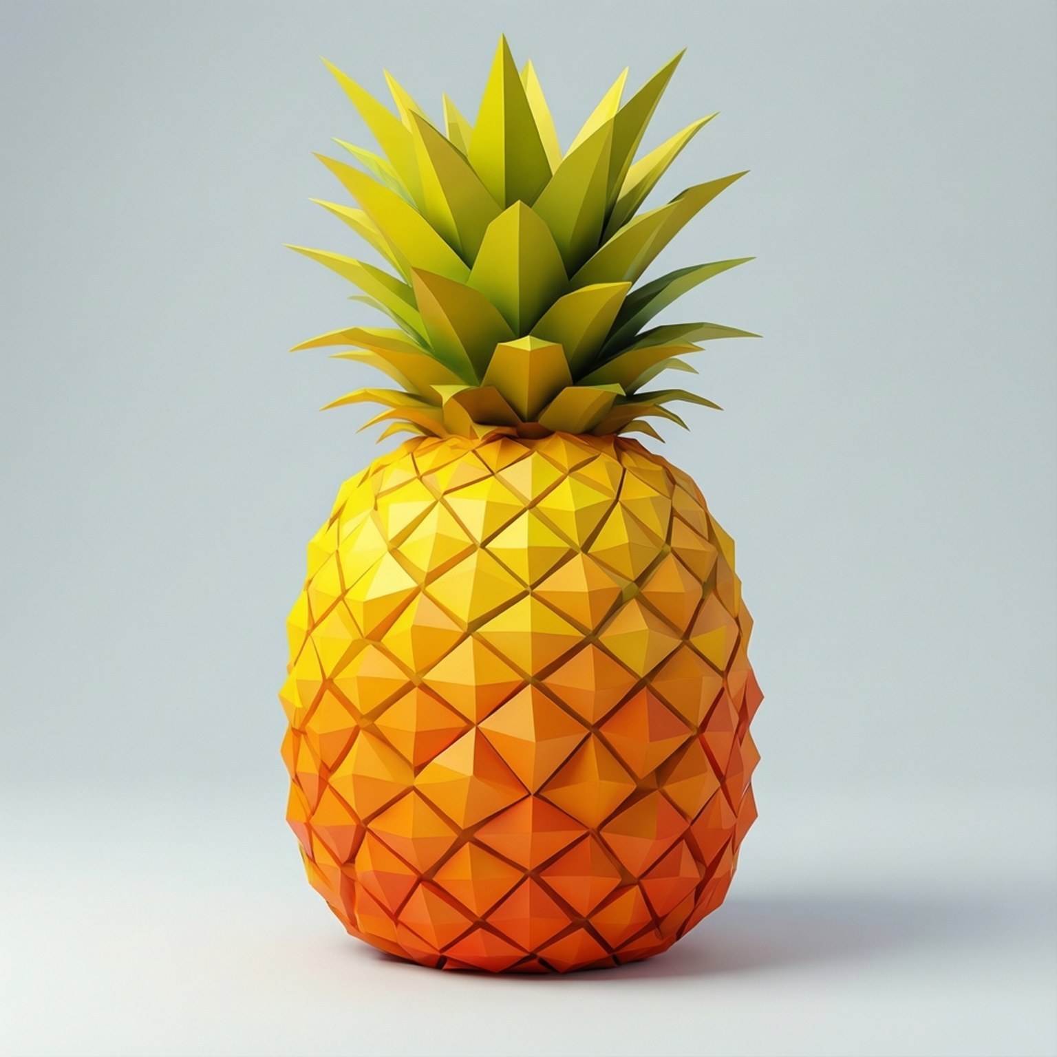 Geometrische Low-Poly-Ananas Hintergrundbilder — Eine niedrig-polygonale geometrische Ananas in leuchtenden Farben.