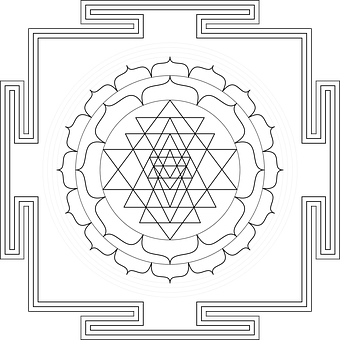 Geometric Mandala Art PNG