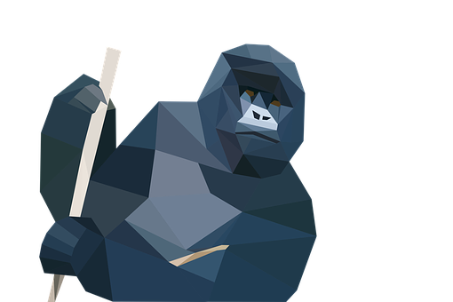 Geometric Monkey Artwork PNG