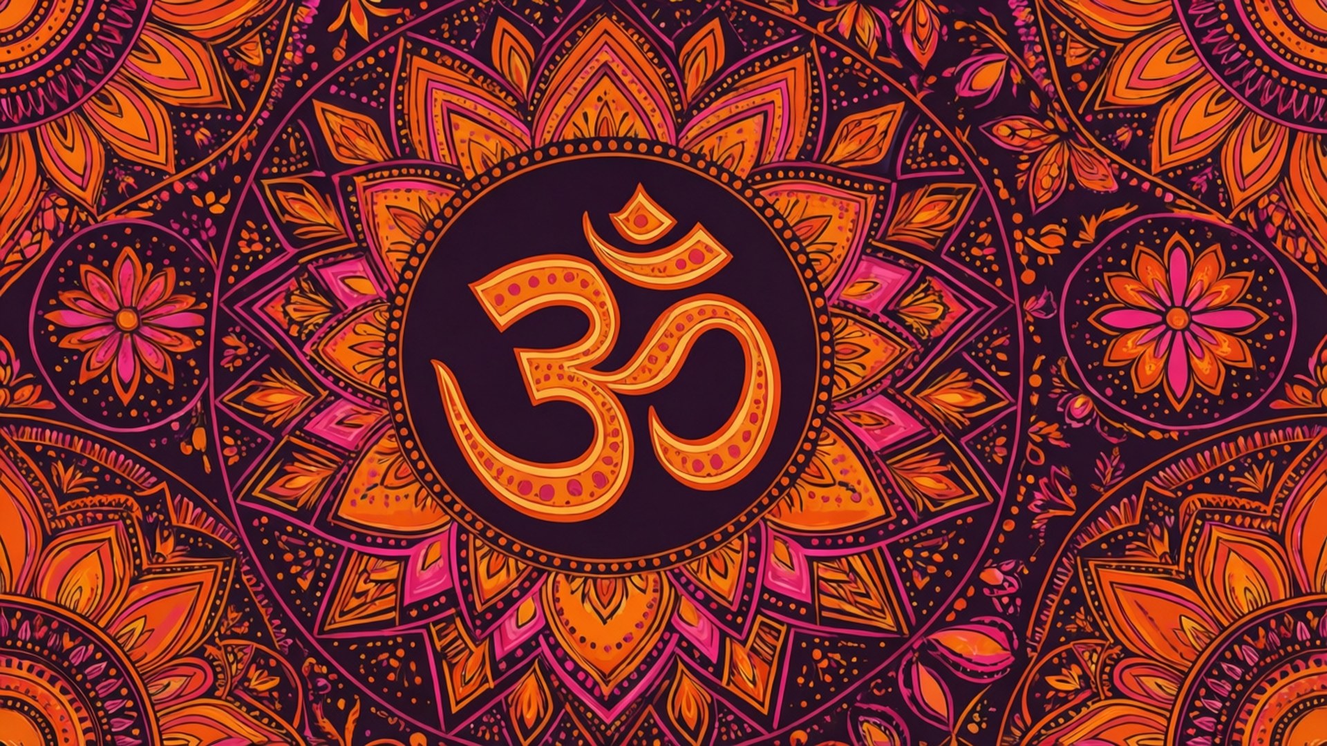 Geometric floral pattern with Om for Navratri background