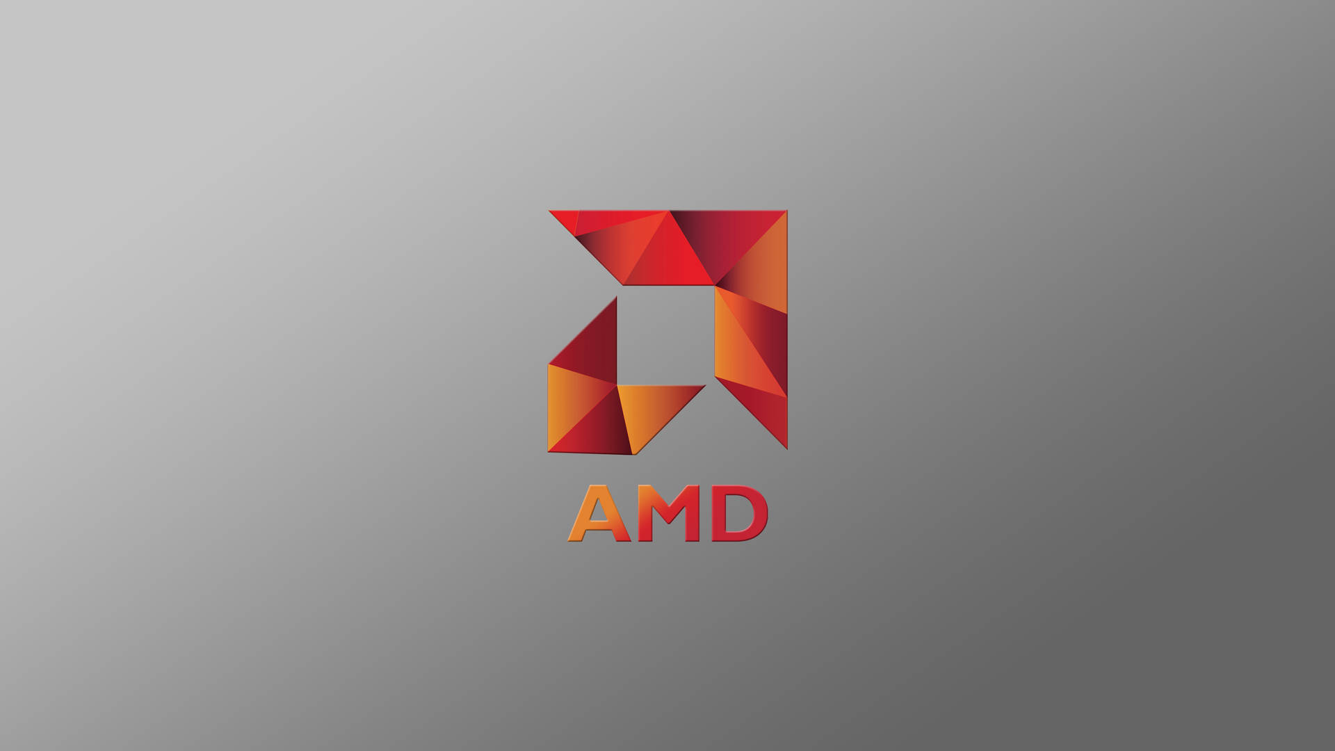 Geometric Orange Amd Logo Wallpaper