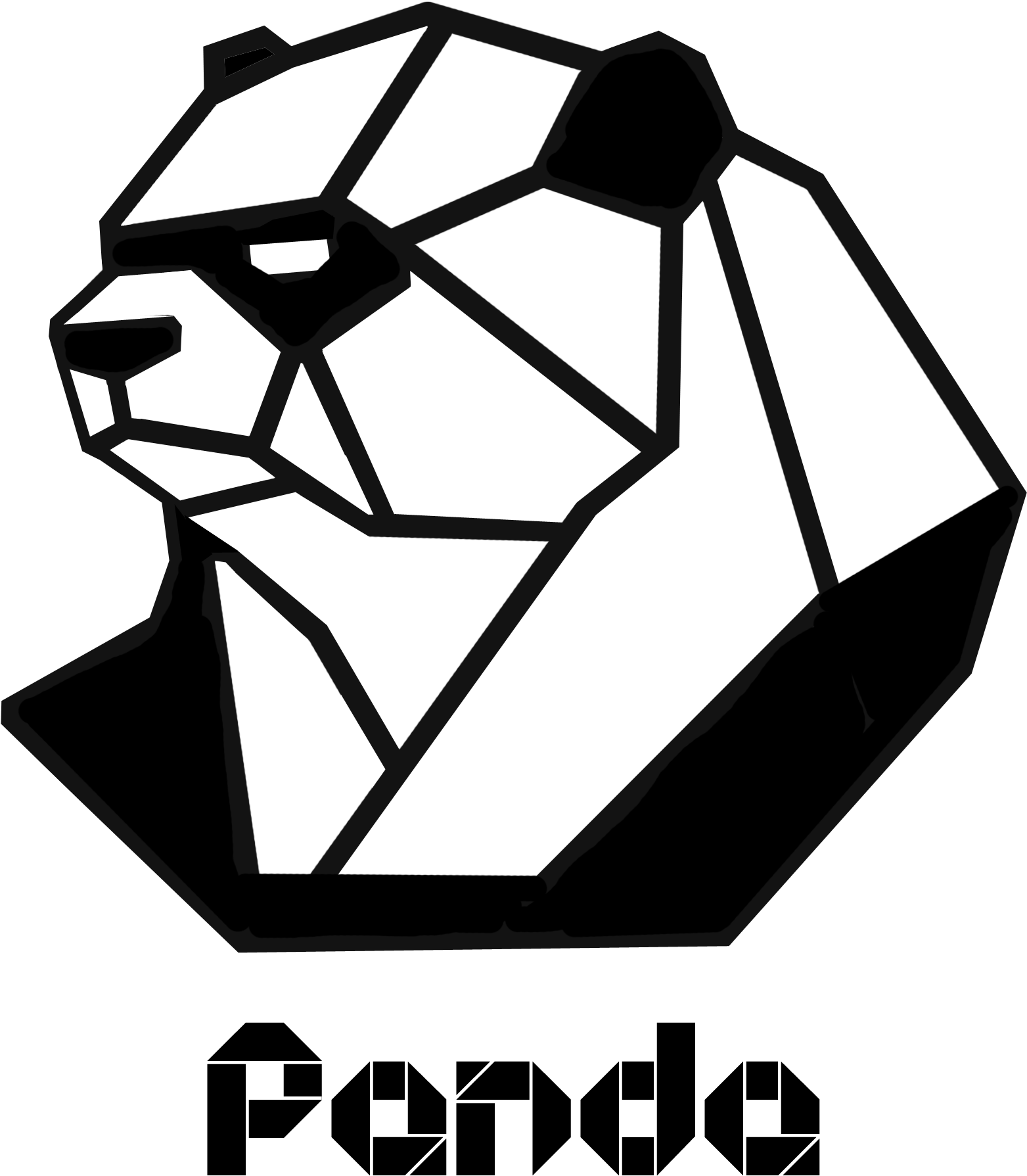 Geometric Panda Logo PNG