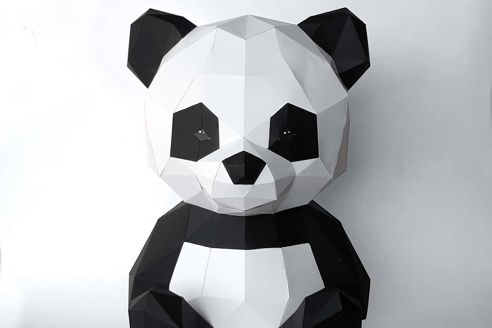 Geometric Paper Panda Origami Wallpaper