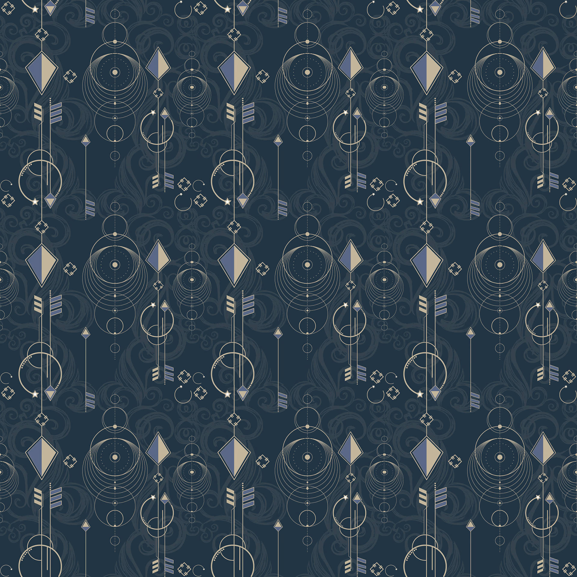 Richly Detailed Geometric Pattern Wallpaper