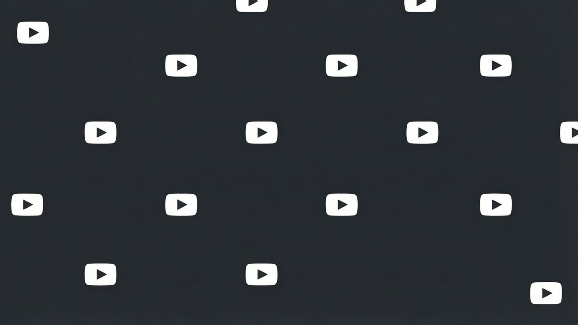 Gjentatte hvite YouTube-ikoner i geometrisk mønster.