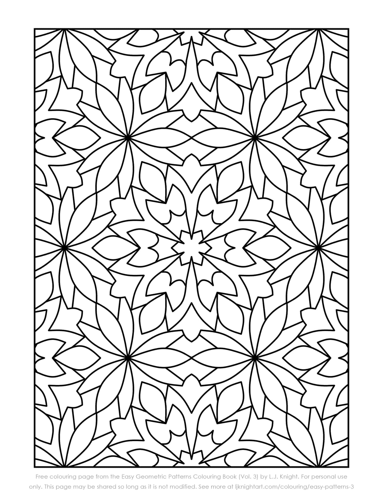 Coloring Page Flower Geometric Pattern Picture