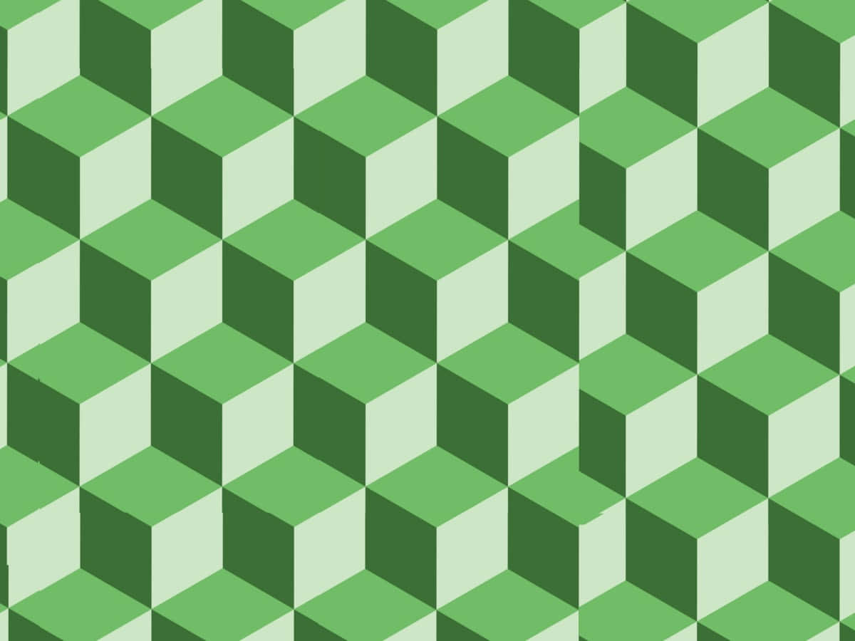 Immaginecon Motivo Geometrico Verde E Bianco