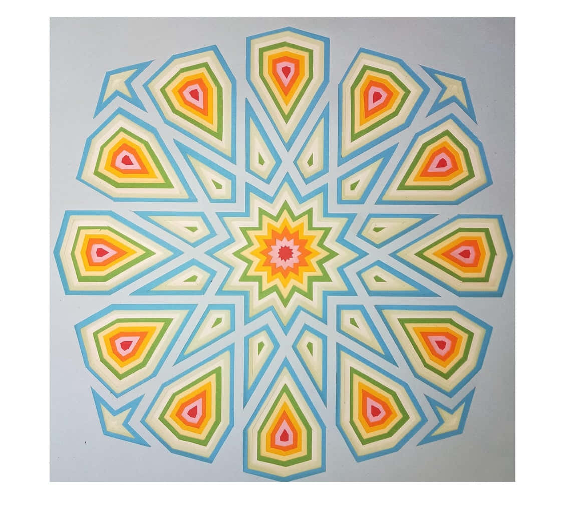 Bildmed Mandala Orange Geometriska Mönster