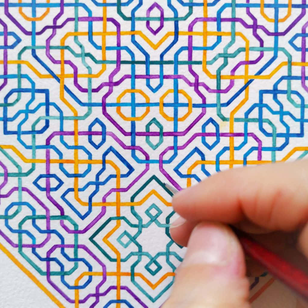Person Geometric Pattern Drawing Picture