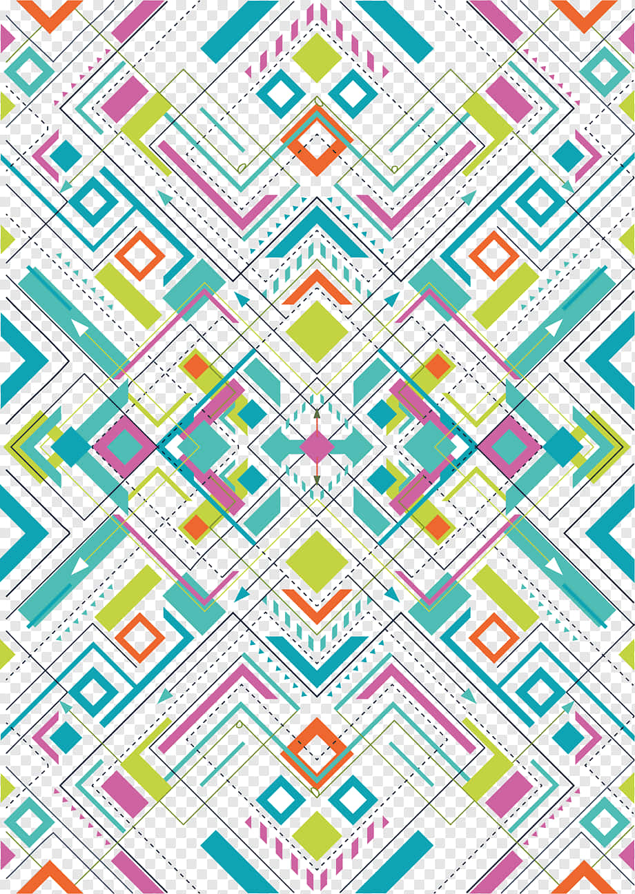 Färgstarkbild Med Aztekisk Geometriskt Mönster