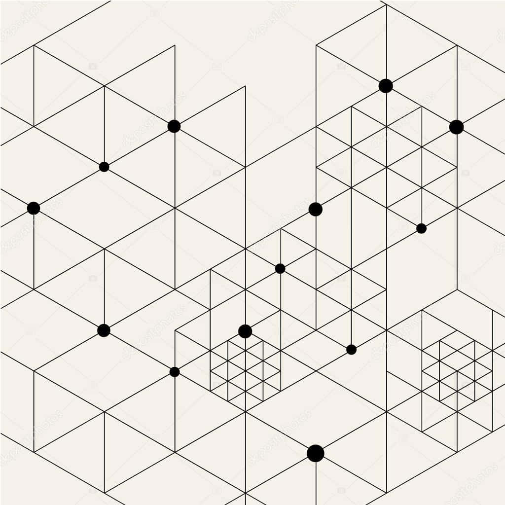 Geometric Pattern With Black And White Lines Picture