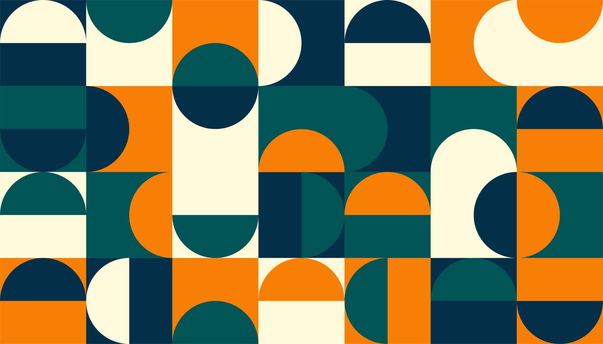 Geometric Pattern Orange Green And White Picture