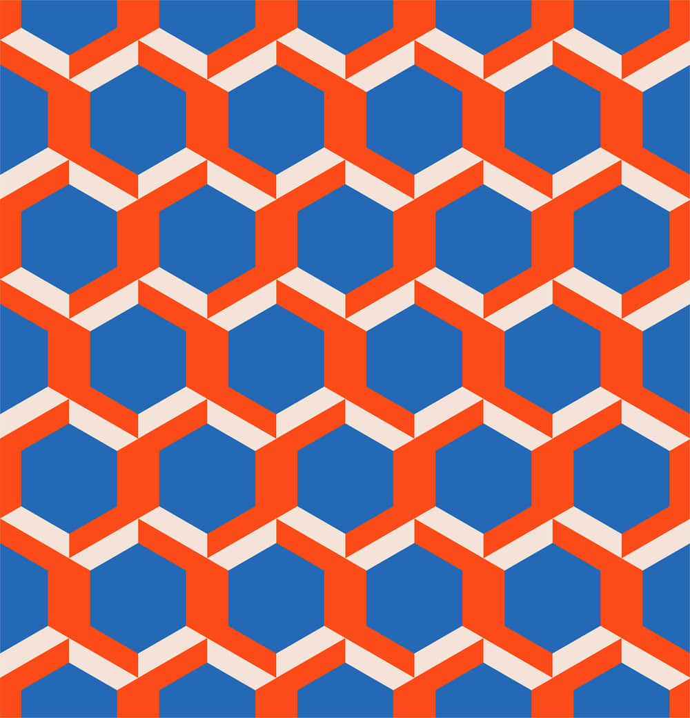 Imagende Patrón Geométrico En Rojo, Blanco Y Azul