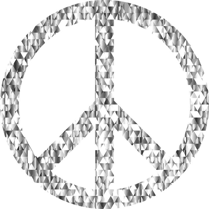 Geometric Peace Symbol Design PNG