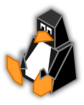 Geometric Penguin Character PNG