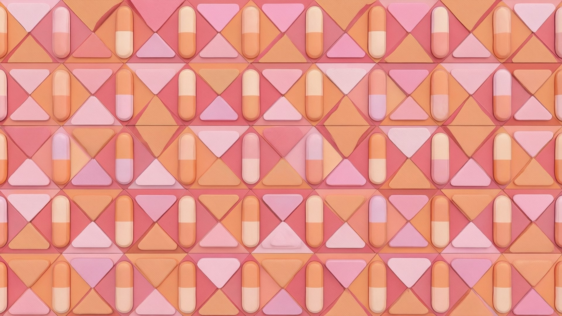 Geometrisches Pillenmuster Wallpaper