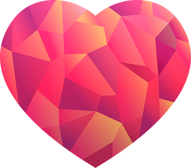 Geometric Polygonal Heart PNG