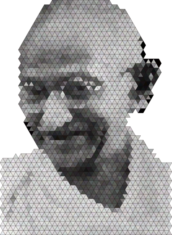 Geometric Portrait Mahatma Gandhi PNG