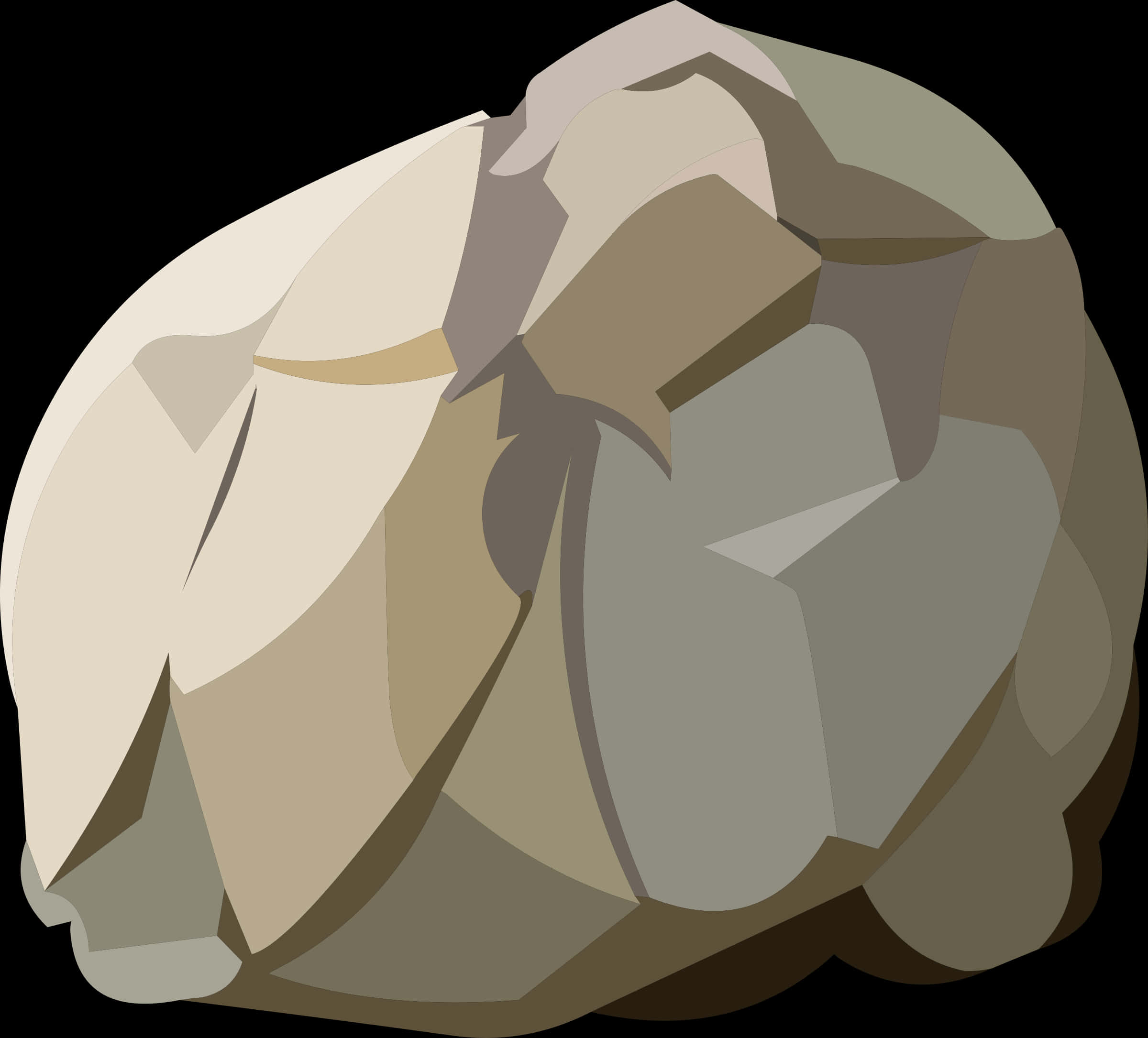 Geometric Rock Illustration PNG