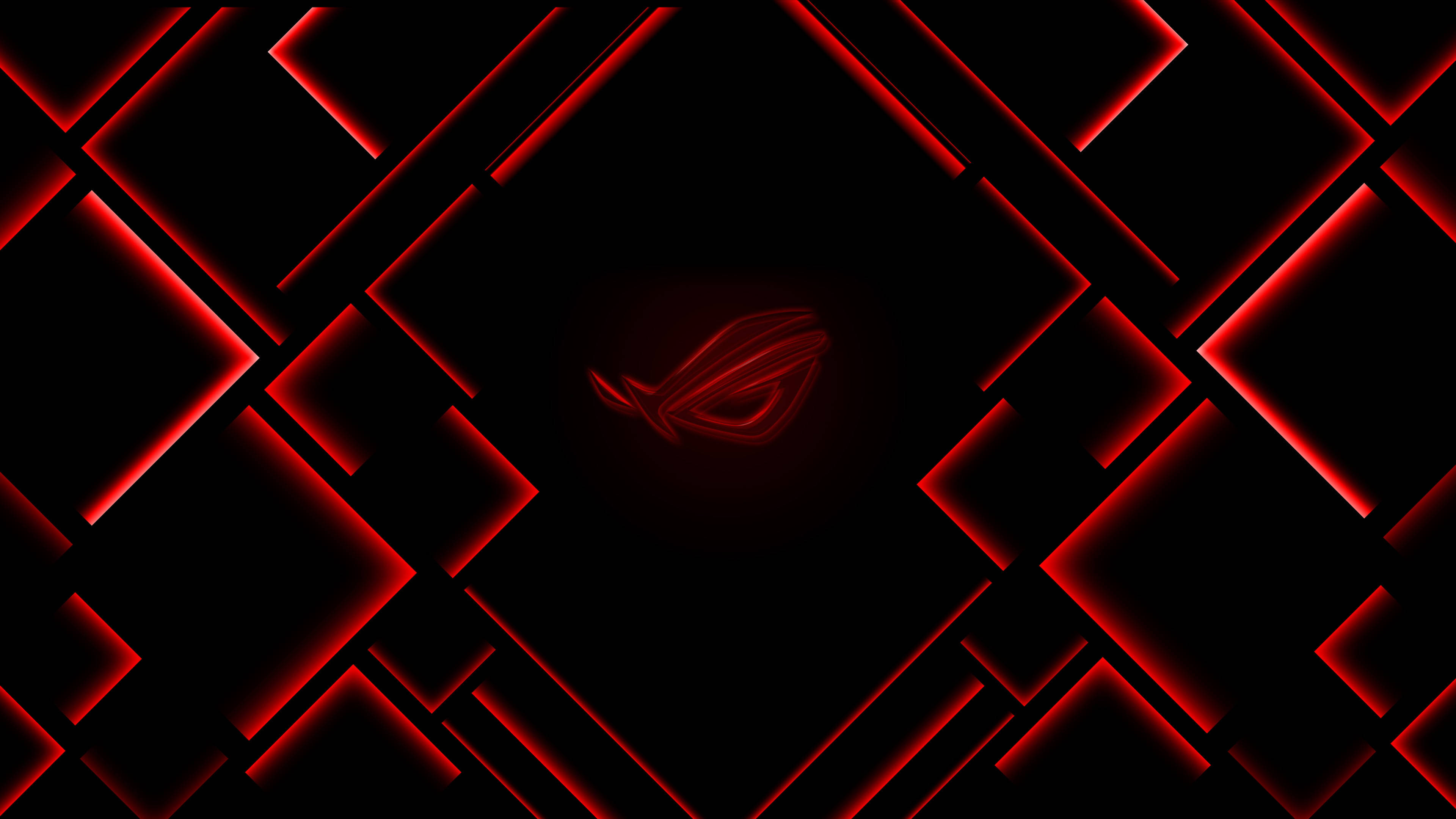 Geometric ROG Logo Black And Red Gaming Wallpaper
