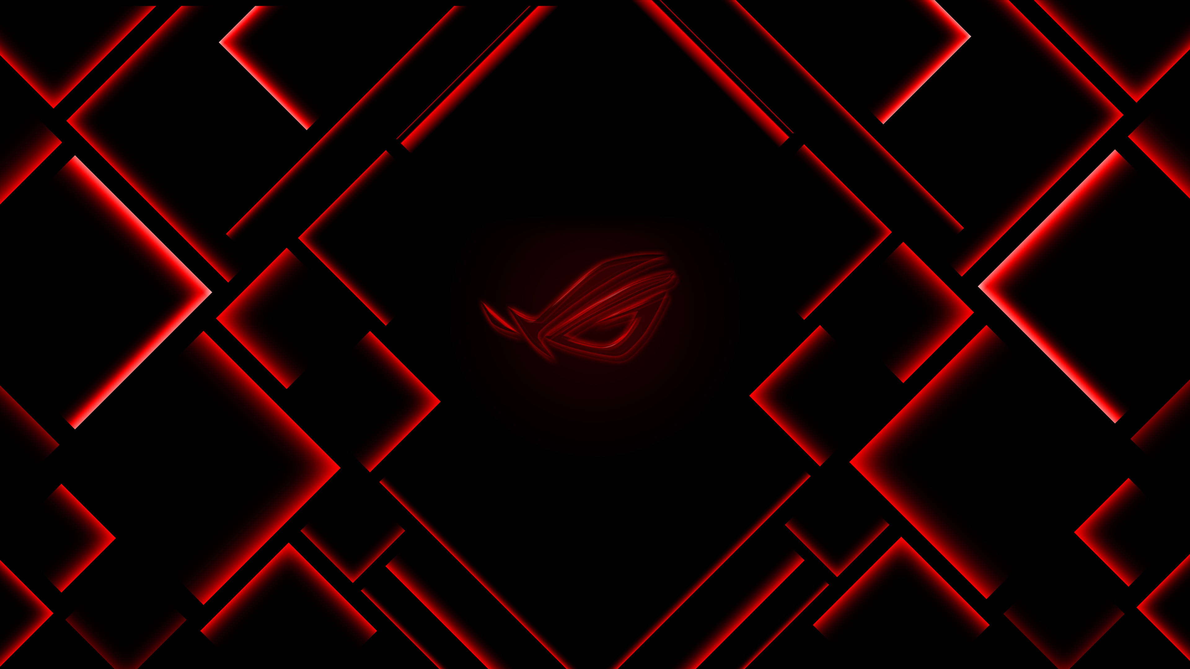 Geometrischesrog-logo Schwarz Und Rot Gaming. Wallpaper