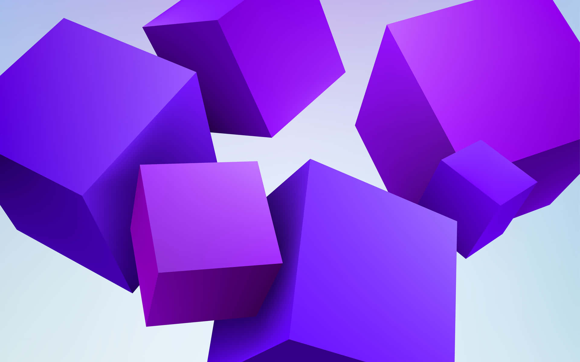 3d Cubes In Purple And Blue