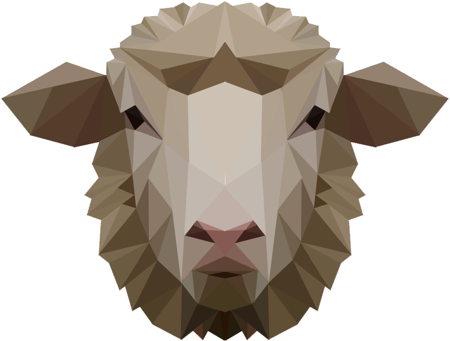 Geometric Sheep Head Illustration PNG