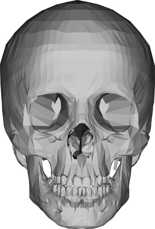 Geometric Skull Rendering PNG