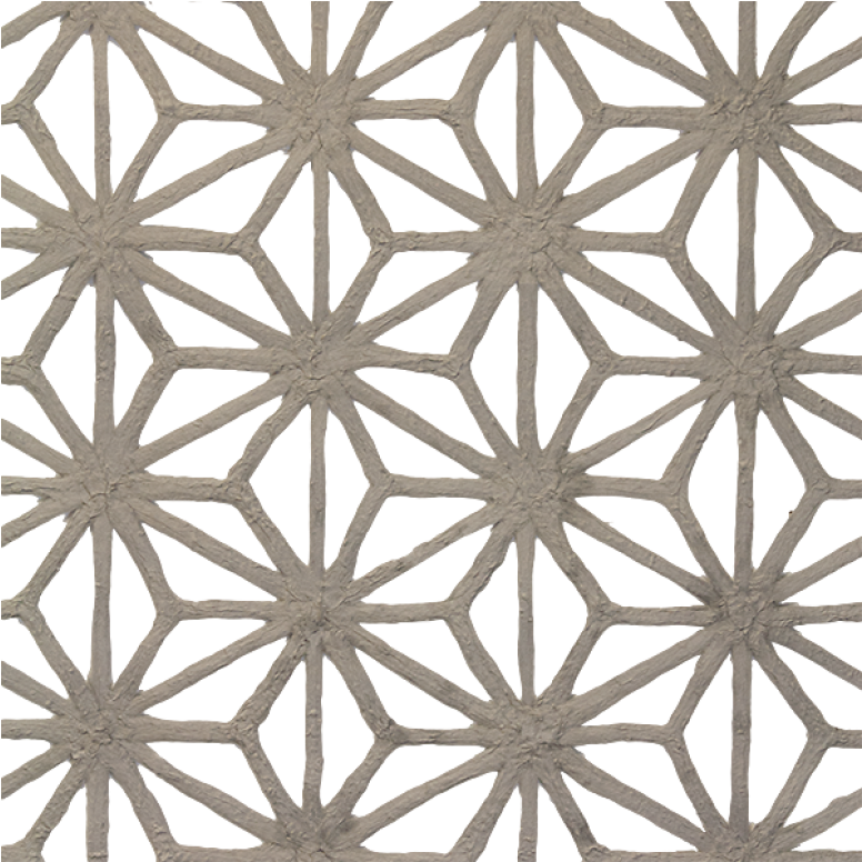 Geometric Snowflake Pattern PNG — Geometric starburst pattern in textured beige against stark black background creates bold contrast and visual rhythm.