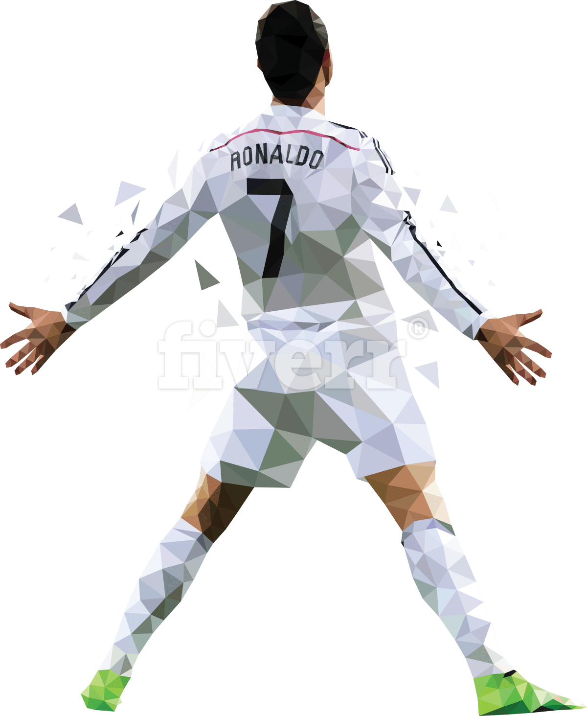 Geometric Soccer Player Artwork PNG