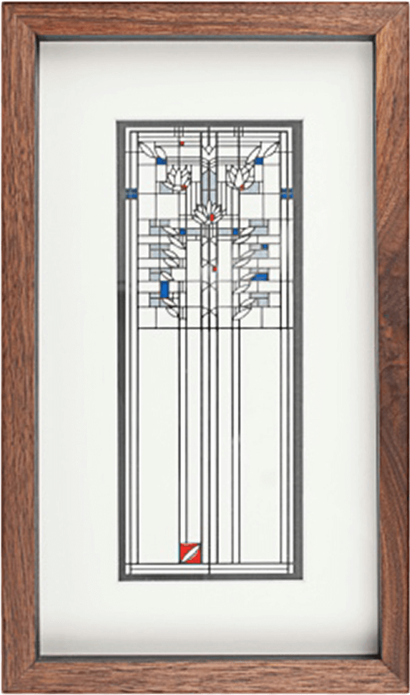 Geometric Stained Glass Art PNG