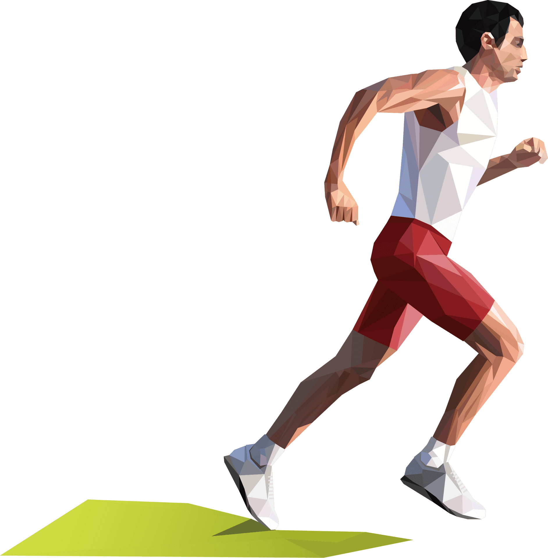 Geometric Style Running Man Illustration PNG