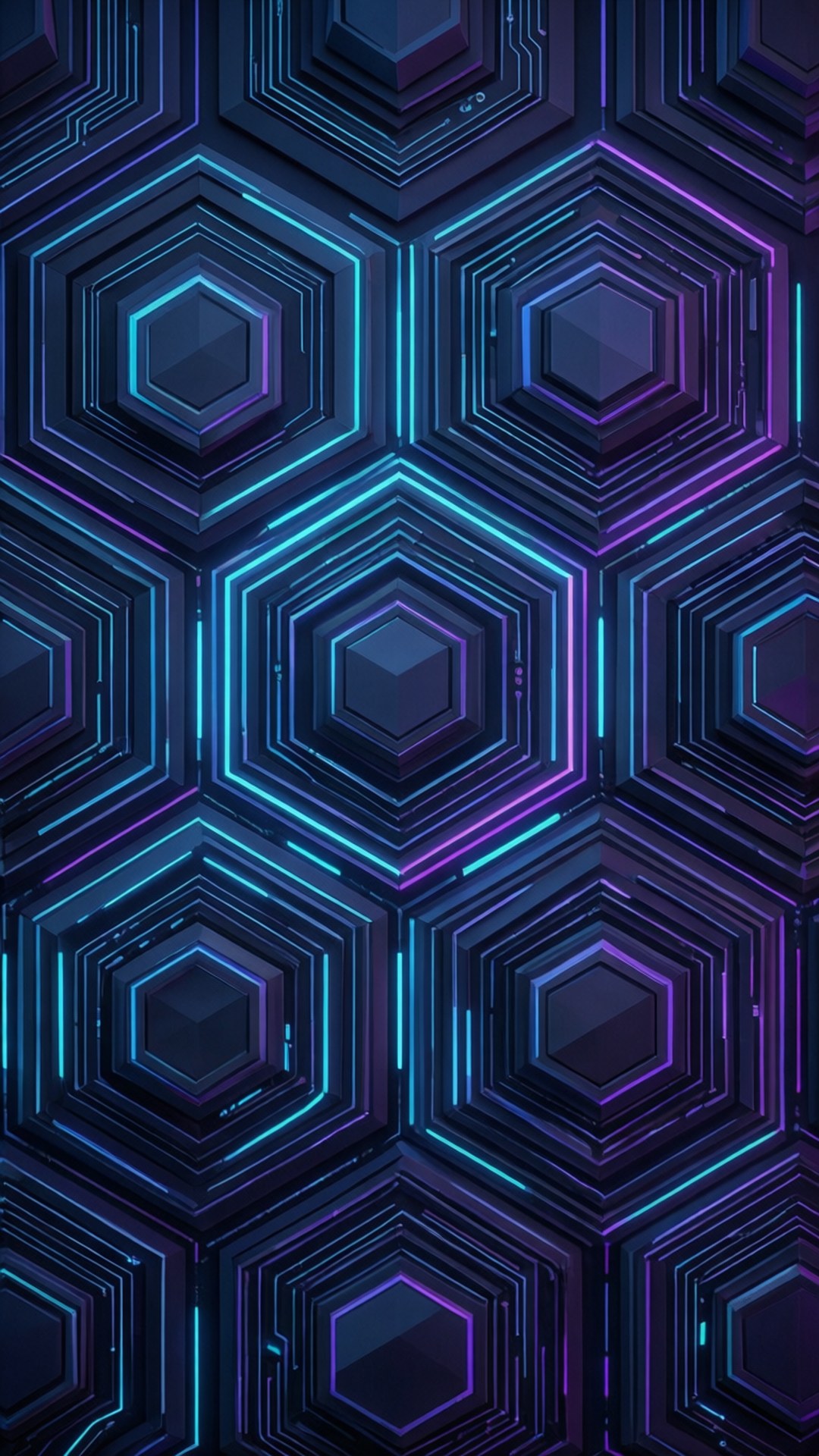En futuristisk geometrisk teknologibaggrund med neondetaljer til iPhone.
