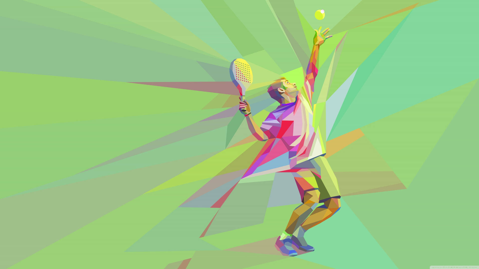Geometric Tennis Player Art Wallpaper