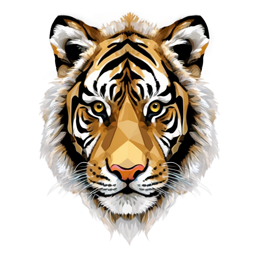 Geometric Tiger Face Design Png 52 PNG
