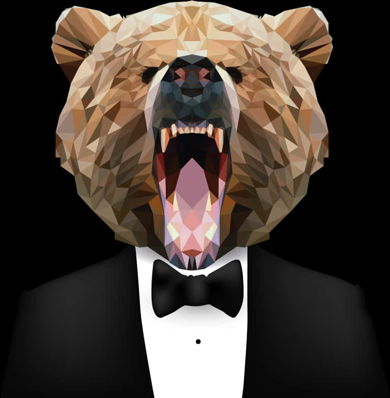 Geometric Tigerin Tuxedo Artwork PNG