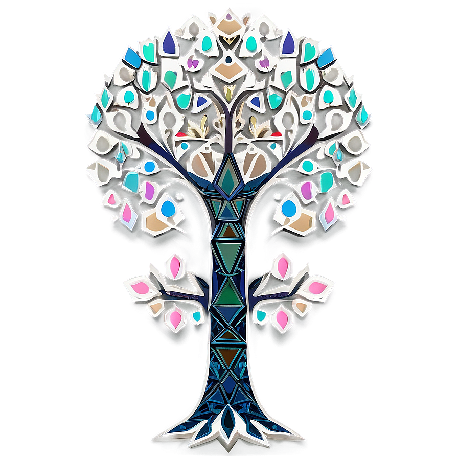 Geometric Tree Of Life Pattern Png Vqh12 PNG