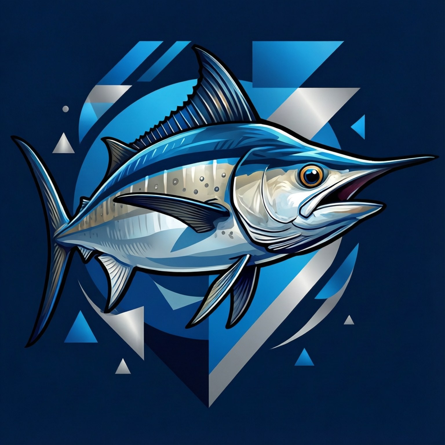 Abstrakt geometrisk vektorstil wahoo fisk illustrasjon.