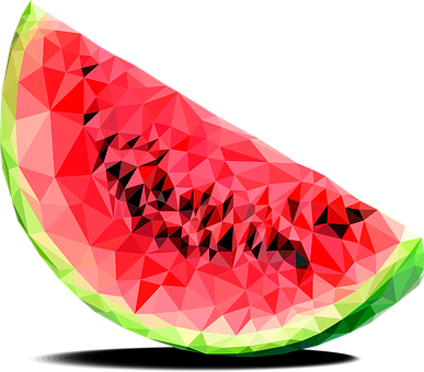 Geometric Watermelon Slice Art PNG