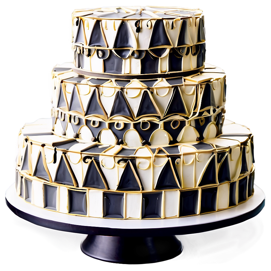 Geometric Wedding Cake Png 06122024 PNG