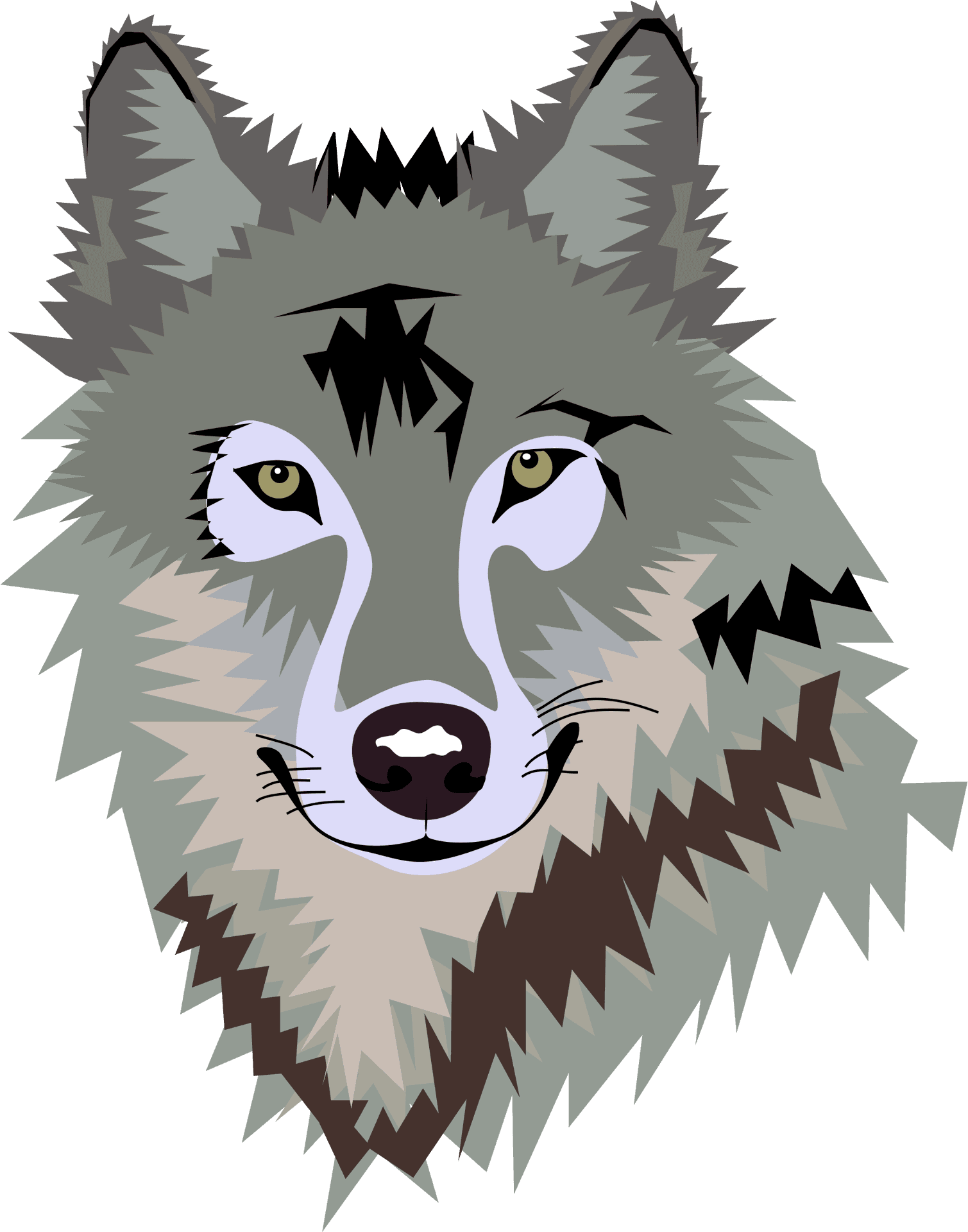 Geometric Wolf Head Vector PNG