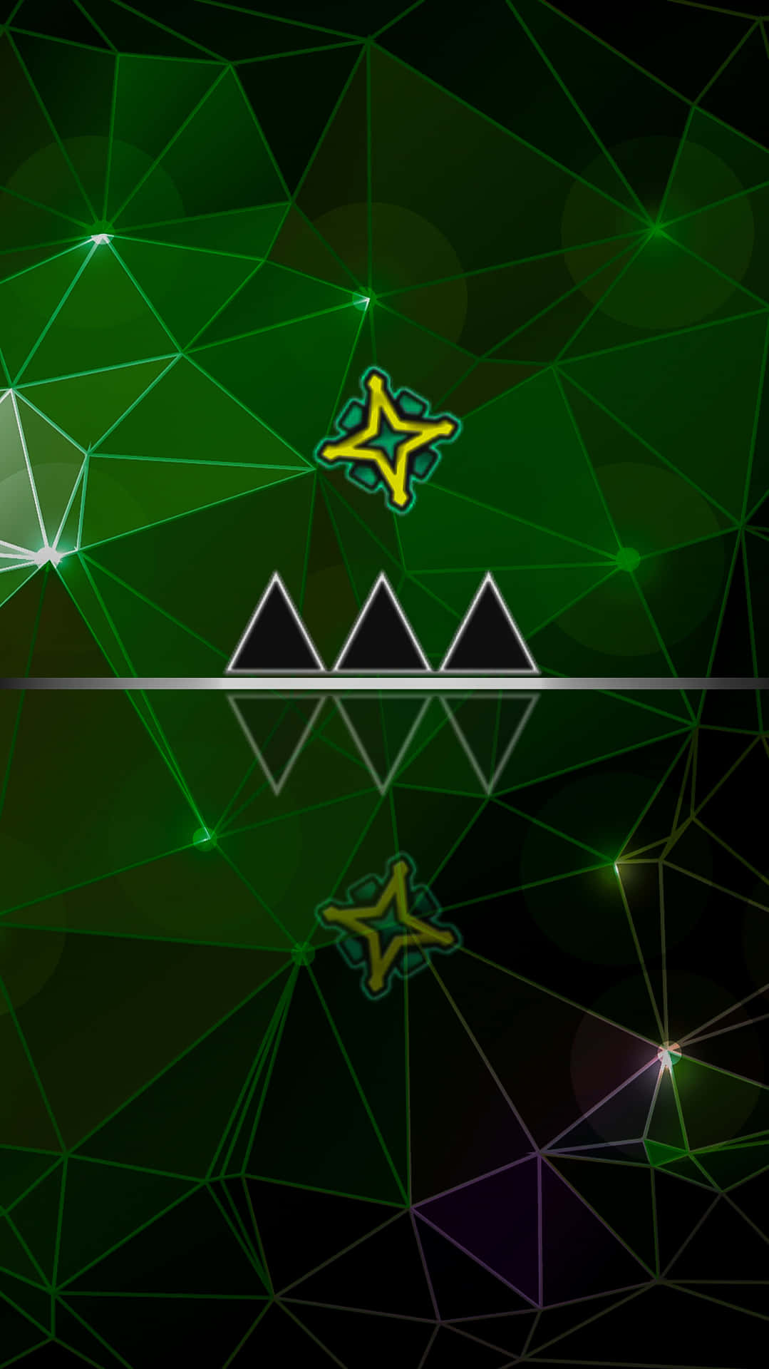 A Green Background With Triangles And Triangles Wallpaper