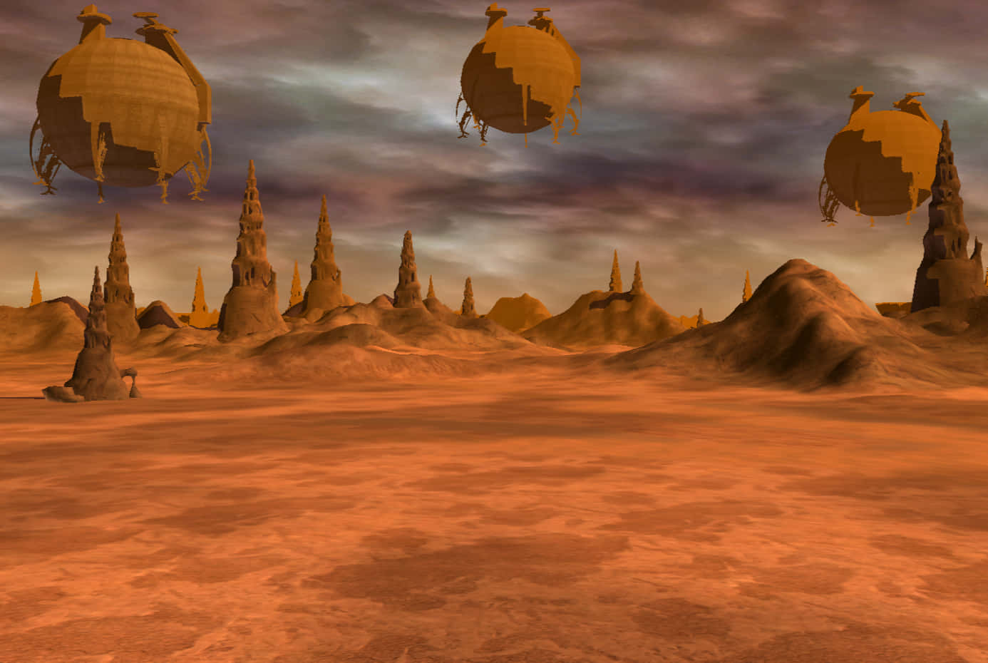 Spectacular view of Geonosis landscape Wallpaper